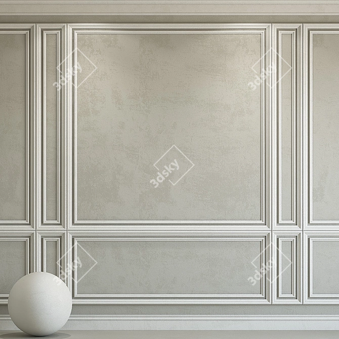 Elegant Plaster with Molding 110 3D model image 1