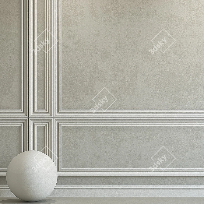 Elegant Plaster with Molding 110 3D model image 2
