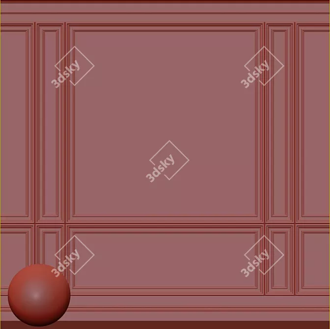 Elegant Plaster with Molding 110 3D model image 3