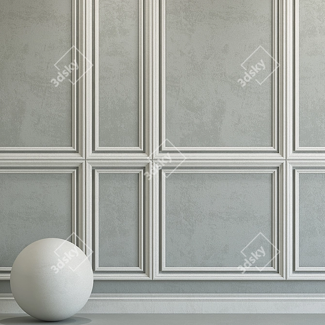 Elegant Plaster with Molding 3D model image 2