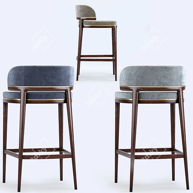 Aster Grange Bar Stool: Sleek and Stylish Seating 3D model image 4