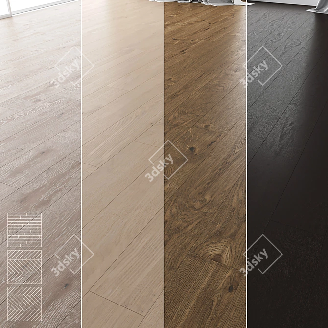 Premium Wood Floor Set 3D model image 1