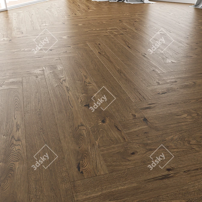 Premium Wood Floor Set 3D model image 4