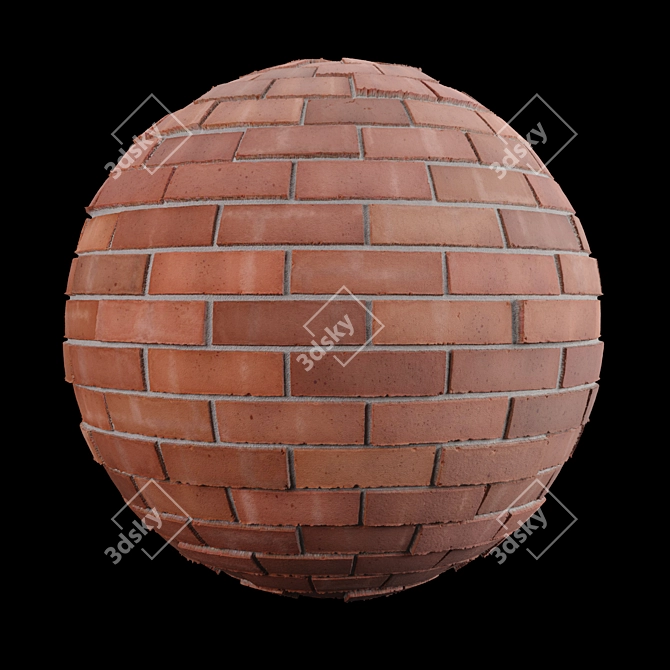 Vibrant Red Brick Tiles - High-Quality Texture 3D model image 2