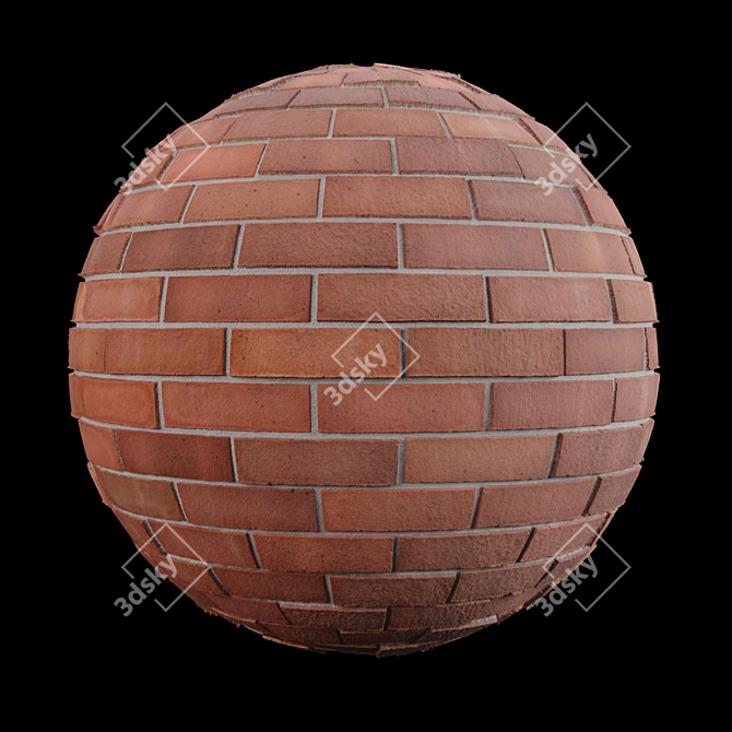 Vibrant Red Brick Tiles - High-Quality Texture 3D model image 3