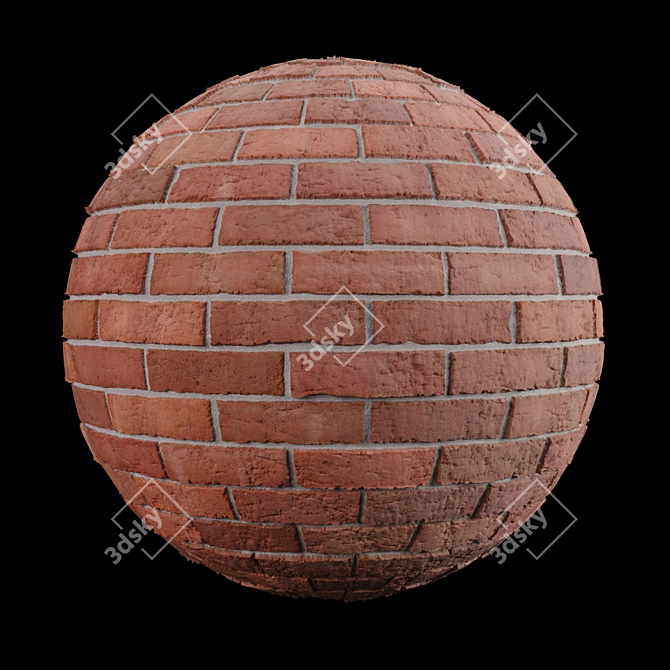 Vibrant Red Brick Tiles - High-Quality Texture 3D model image 4