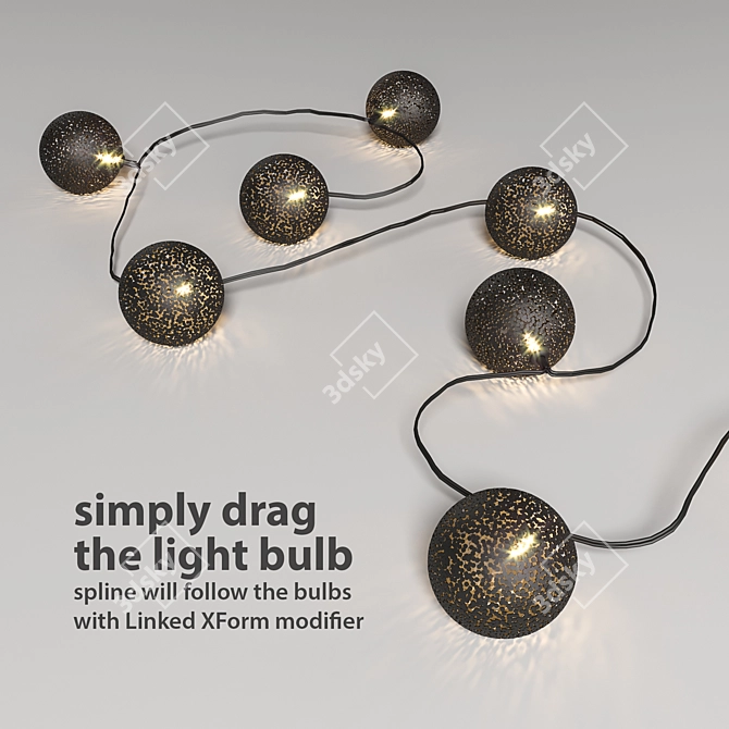 Versatile Garland Lights Set 3D model image 2