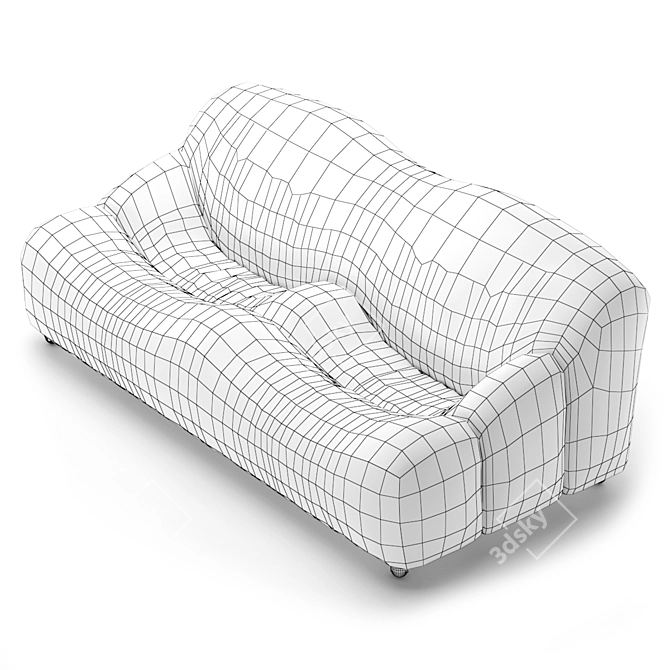 Pierre Paulin ABCD Sofa: French Mid-Century Modern Design 3D model image 5
