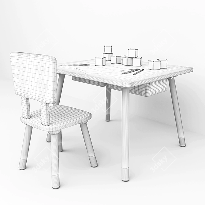 Title: Casper Kids Table and Classic Chair 3D model image 3