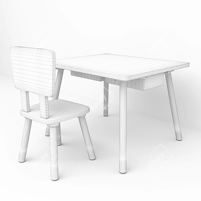 Title: Casper Kids Table and Classic Chair 3D model image 5