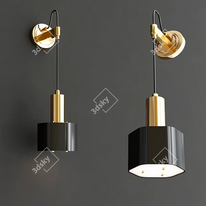 Elegant Wall-mounted Light Fixture 3D model image 2