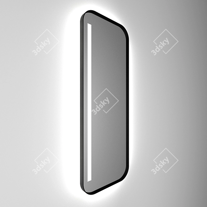 Illuminated Iron LIGHT Bathroom Mirror 3D model image 2