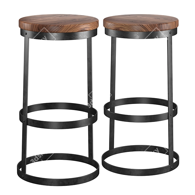 Stylish Trust Bar Stools - Industrial Design 3D model image 2