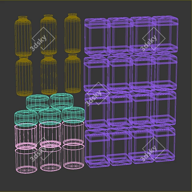Corona Rendered Jar Filing Set 3D model image 5