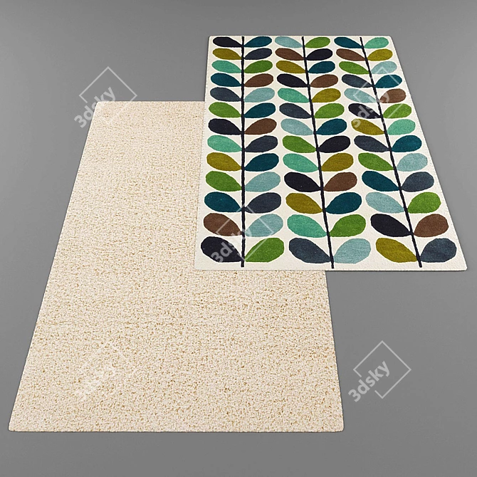 Modern Style Rug Set 3D model image 3