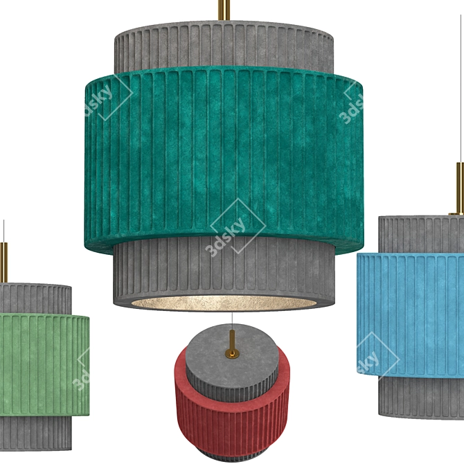 Modern Concrete Ceiling Lamp 3D model image 3