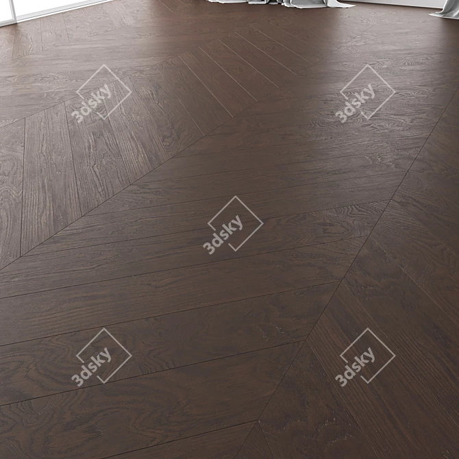 Premium Wood Flooring Set: 4 Styles & 3 Patterns 3D model image 3