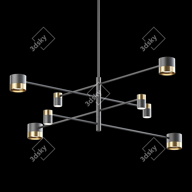 Lampatron SIF CH 8 Cylindrical Pendant Chandelier 3D model image 4