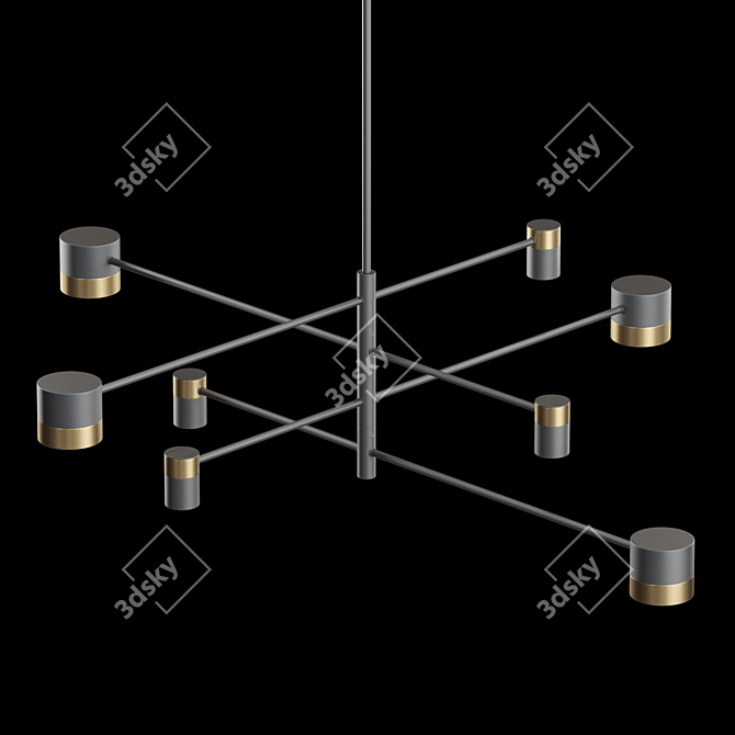 Lampatron SIF CH 8 Cylindrical Pendant Chandelier 3D model image 1