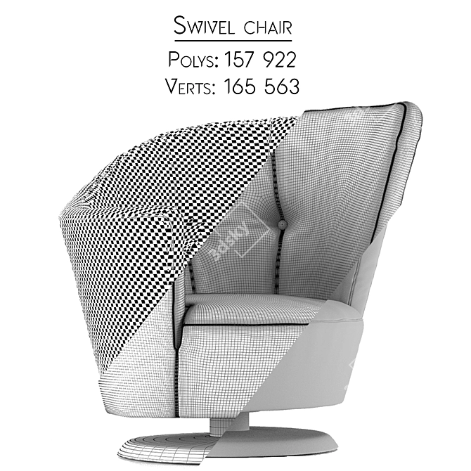 Title: Arabella Giorgetti Swivel Chair 3D model image 13