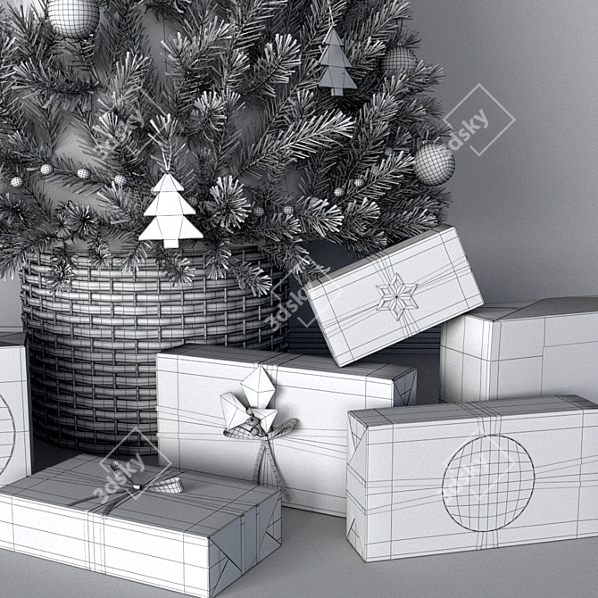 Festive 3D Christmas Tree 3D model image 7