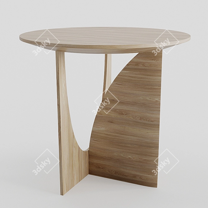 Geometric Black Oak Accent Table 3D model image 2