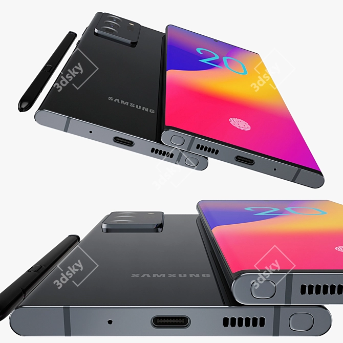 Samsung Note 20 Ultra: Powerful, Stylish, and Versatile 3D model image 2