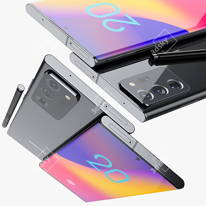 Samsung Note 20 Ultra: Powerful, Stylish, and Versatile 3D model image 4