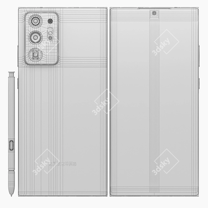 Samsung Note 20 Ultra: Powerful, Stylish, and Versatile 3D model image 5