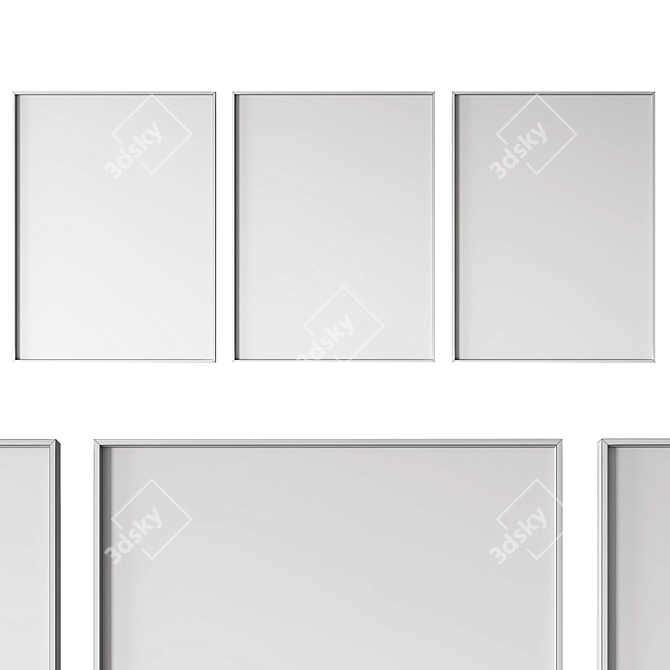 Vintage Floral Metal Frame Posters 3D model image 5