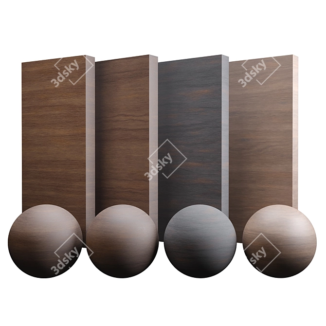 Exquisite Walnut Wood Varnish 3D model image 1