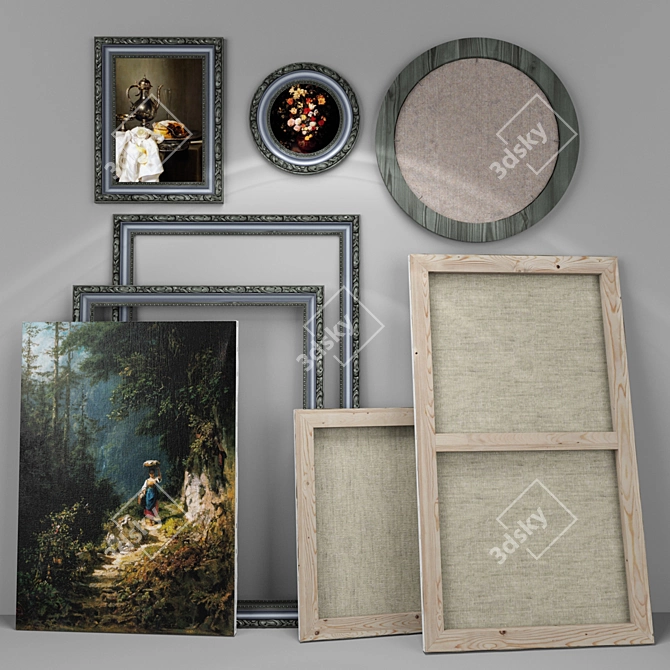 Classic Art Set: Framed Paintings 3D model image 3