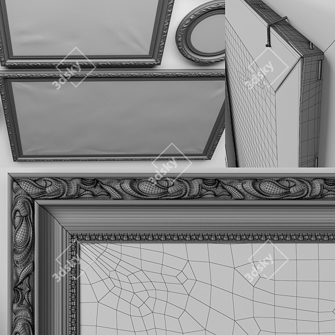 Classic Art Set: Framed Paintings 3D model image 4