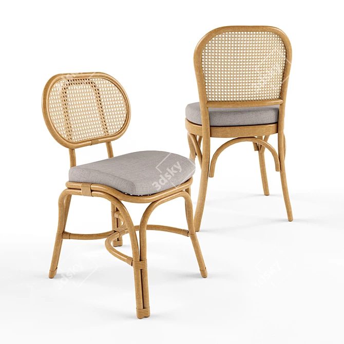 Vintage Bentwood Thonet Chair 3D model image 1