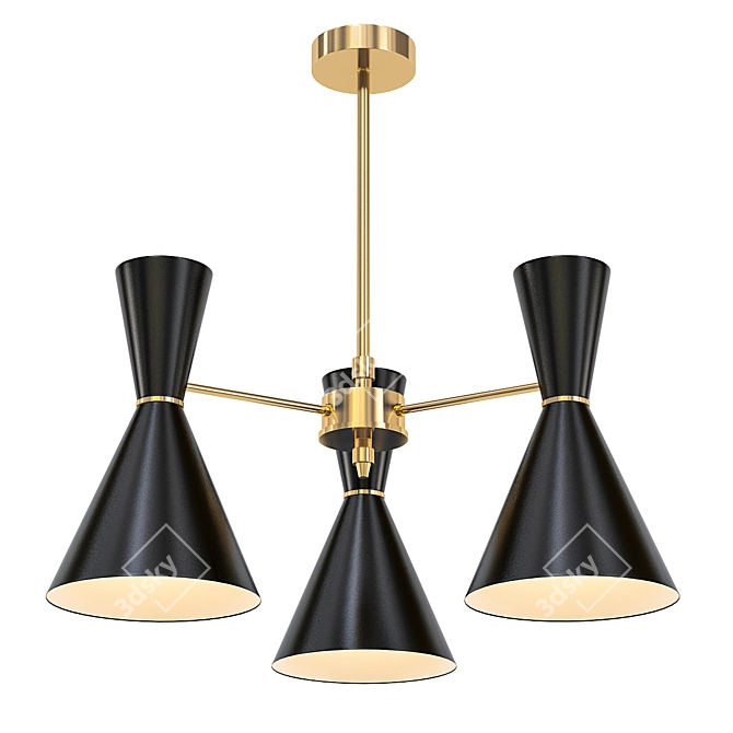 Luxury Cairo Chandelier Black 3D model image 1