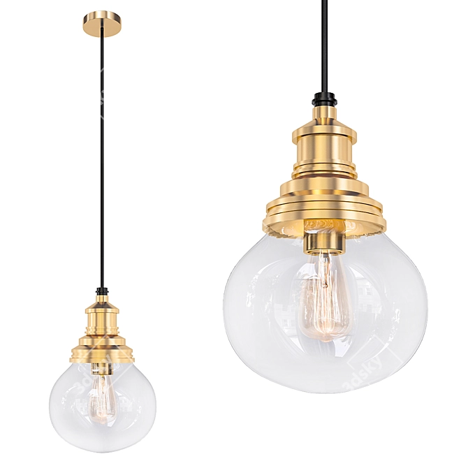 Brooklyn Globe Pendant Lamp 3D model image 1