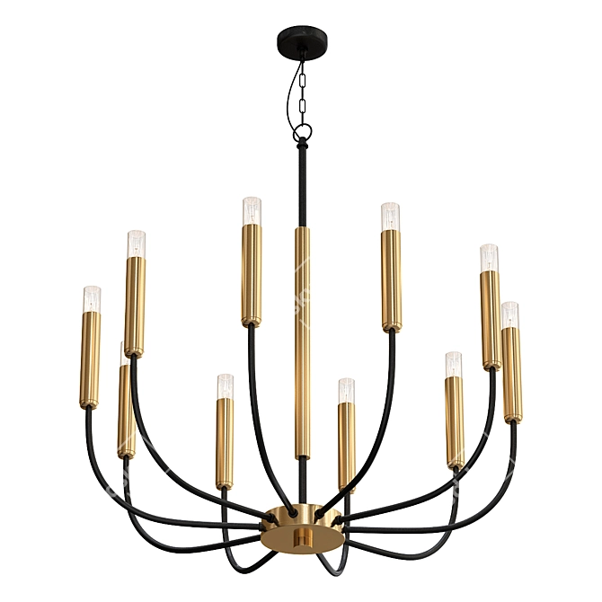 Golden Elegance Chandelier 3D model image 1