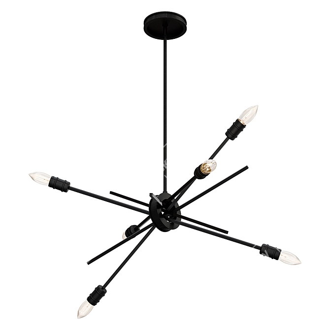 Bronze Industrial Chandelier 3D model image 1