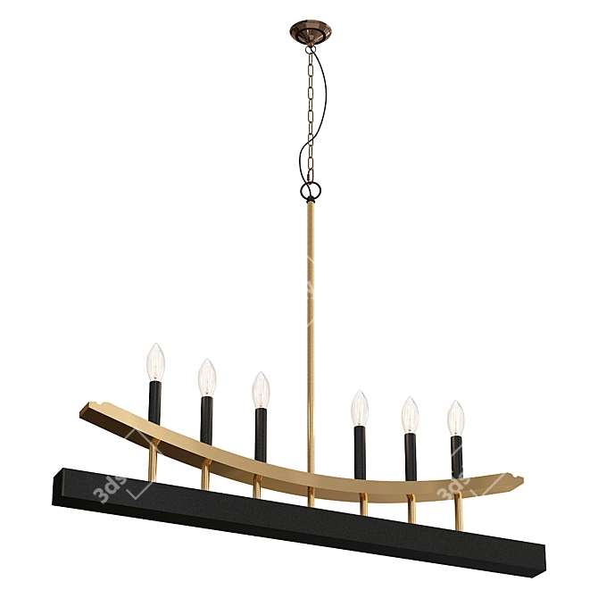 Rustic Whiskey Barrel Chandelier 3D model image 1