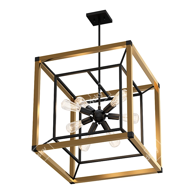 Futuristic Tesseract Lantern 3D model image 1