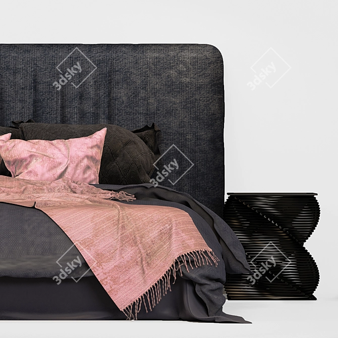 Sleek Modern Bed Design 3D model image 3