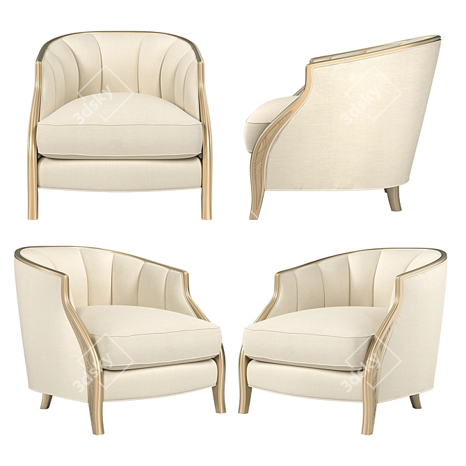 Elegant Adela Barrel Chair 3D model image 1