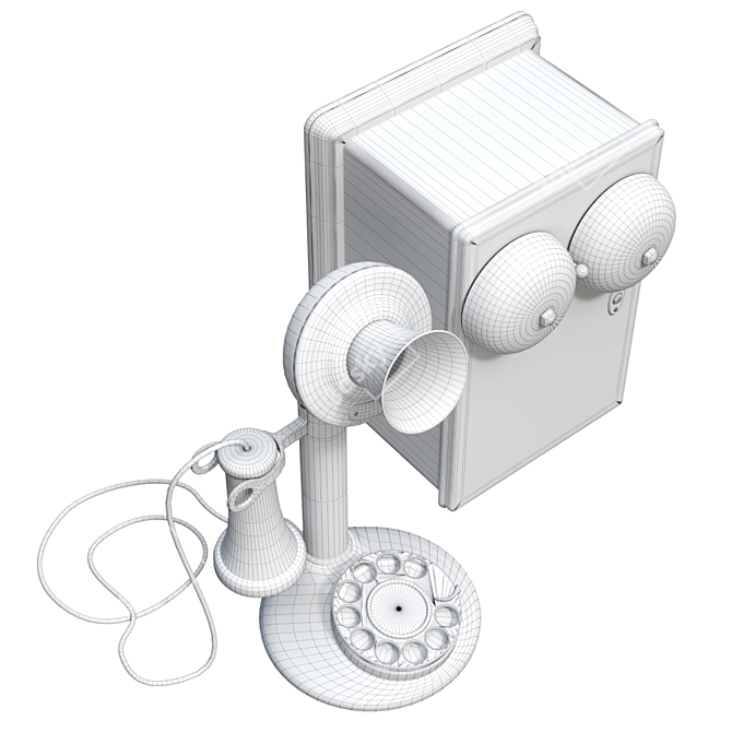 Retro Bell Telephone Vintage 3D model image 3