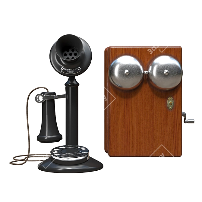 Retro Bell Telephone Vintage 3D model image 4