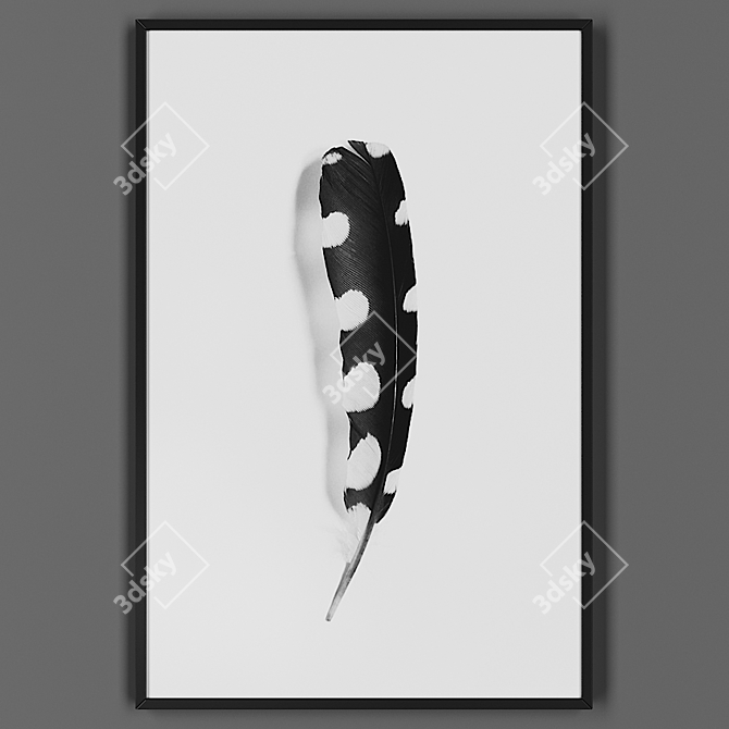 Elegant Black Framed Art 3D model image 1