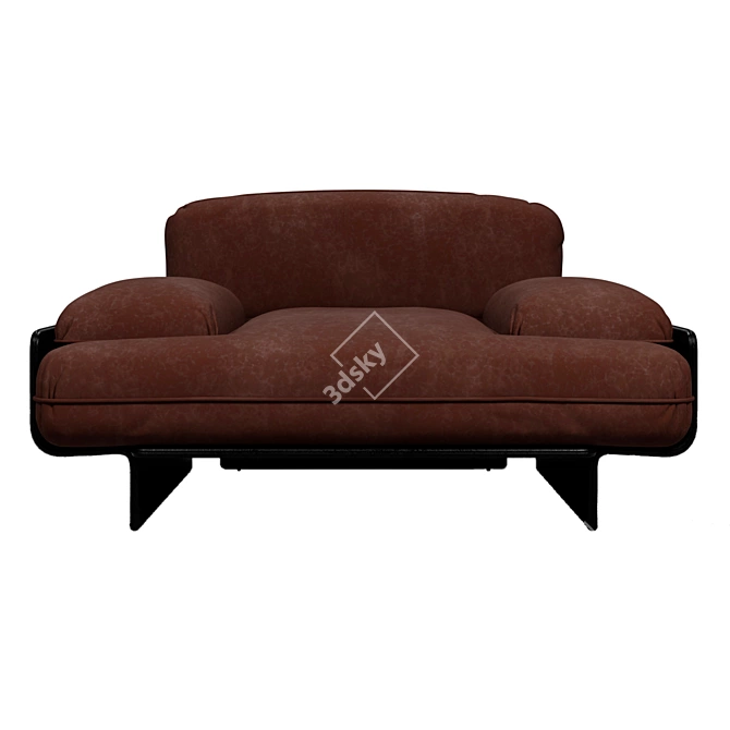 Elegant Bardot Armchair with Armrests 3D model image 5