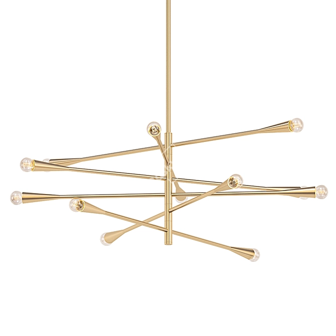 Sleek Linear Sprawl Chandelier 3D model image 1