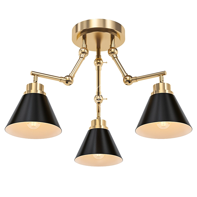 Antique Brass LED Ceiling Light 3D model image 1