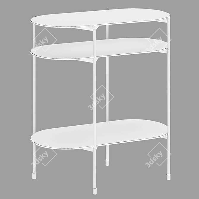 Sleek Metal Nightstand 3D model image 2