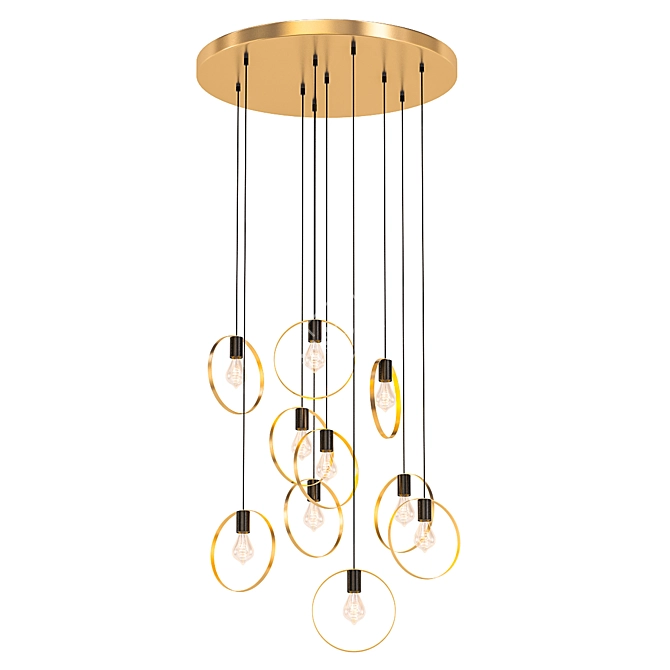 Modern Brass Kebo Ring Pendant 3D model image 1